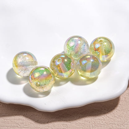 Shimmer Resin Beads 16mm Round UV Plating Glitter Effect 20pcs 6