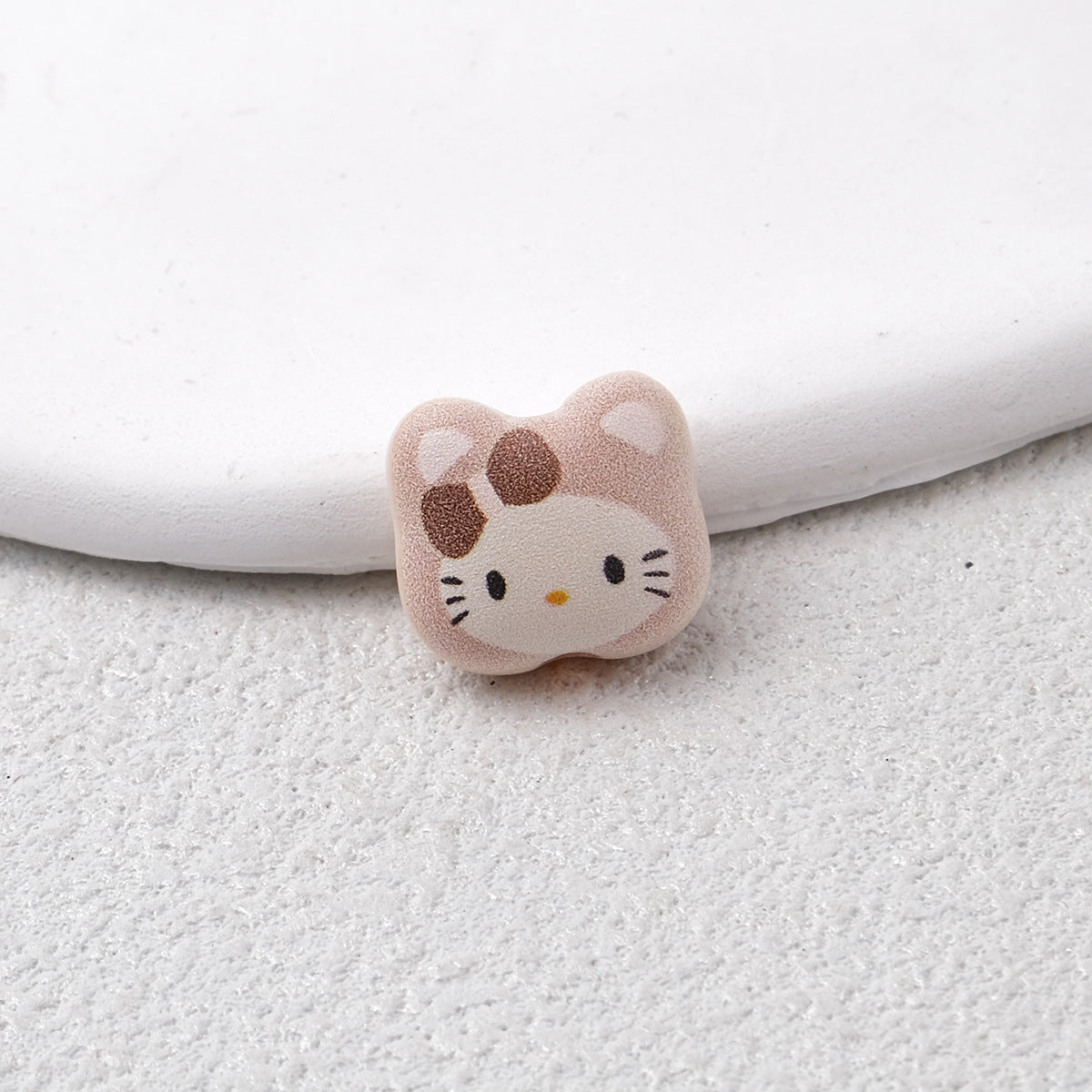 Leopard Print Hello KT Acrylic Beads 14mm Matte Finish 20pcs 9