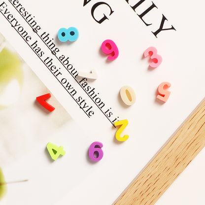 3D Number Clay Beads 10mm Colorful Polymer 200pcs 3