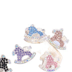 Double Sided Rocking Horse Rhinestone Beads 25mm Encrusted 5pcs 5