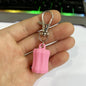Silicone Chapstick Keychain Caps Crown Striped Smooth Shapes 3pcs 13