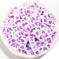 Square Acrylic Beads 6.7mm Glossy Dripping Oil Love Design 100pcs 10