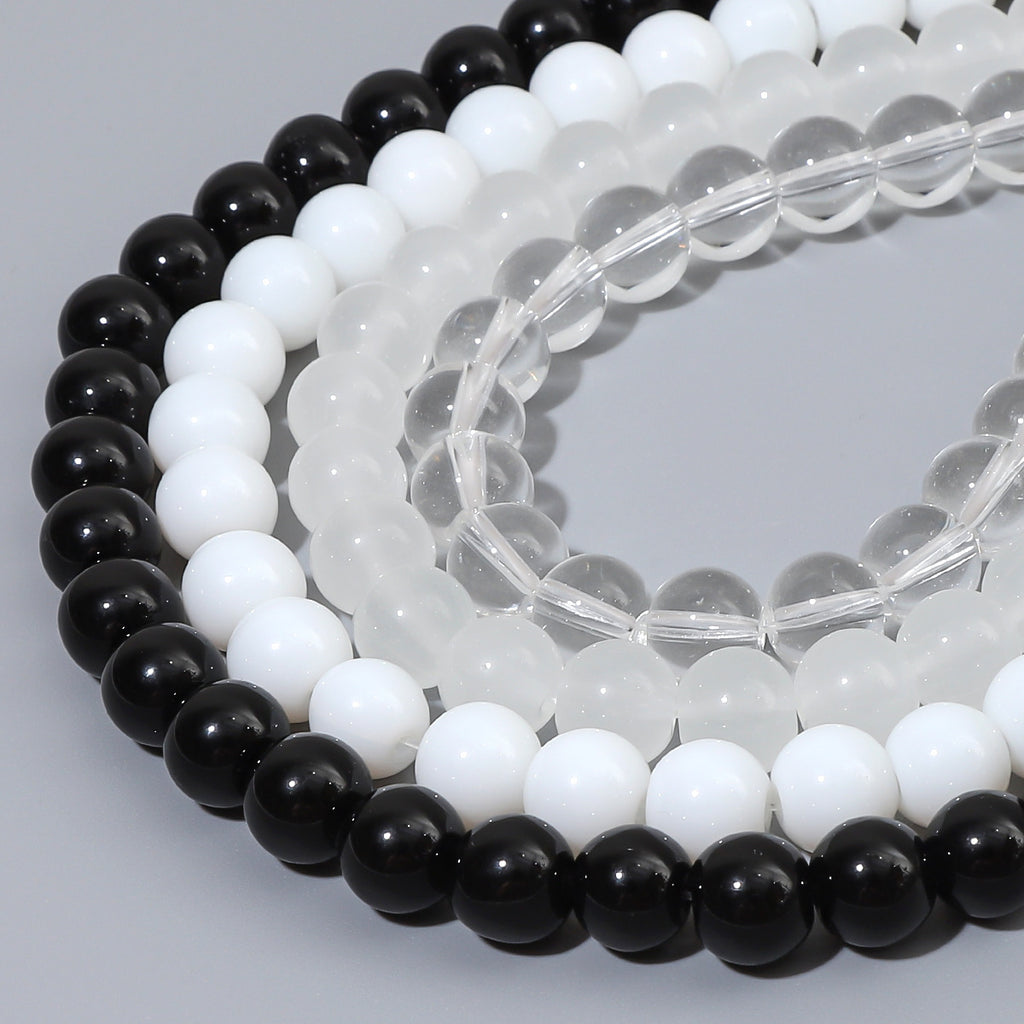 Imitation Jade Transparent Glass Beads 10mm 38pcs Mixed Colors