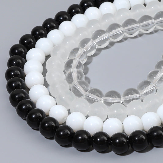 Imitation Jade Transparent Glass Beads 10mm 38pcs Mixed Colors