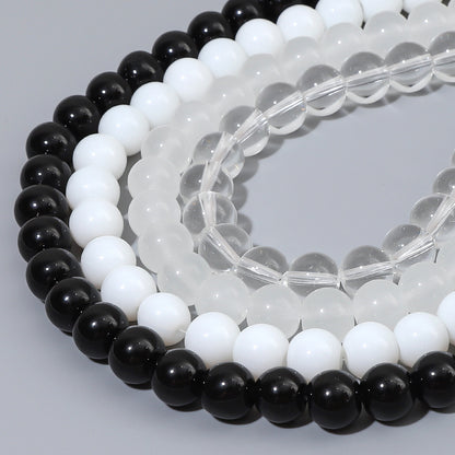 Imitation Jade Transparent Glass Beads 10mm 38pcs Mixed Colors