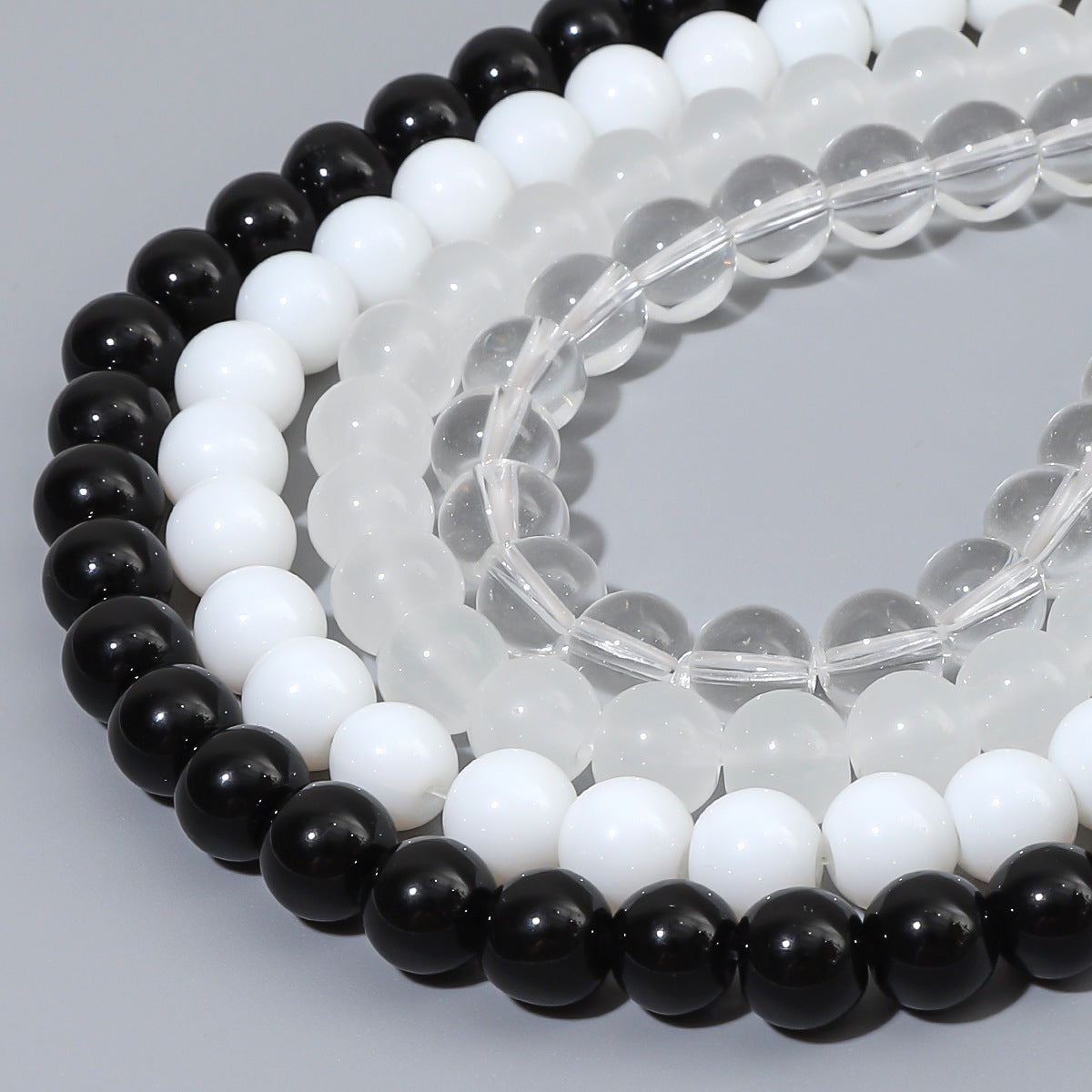 Imitation Jade Transparent Glass Beads 10mm 38pcs Mixed Colors