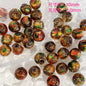 Lampwork Glass Beads Olive Shaped Vintage Gold Foil Filled 1pc 9