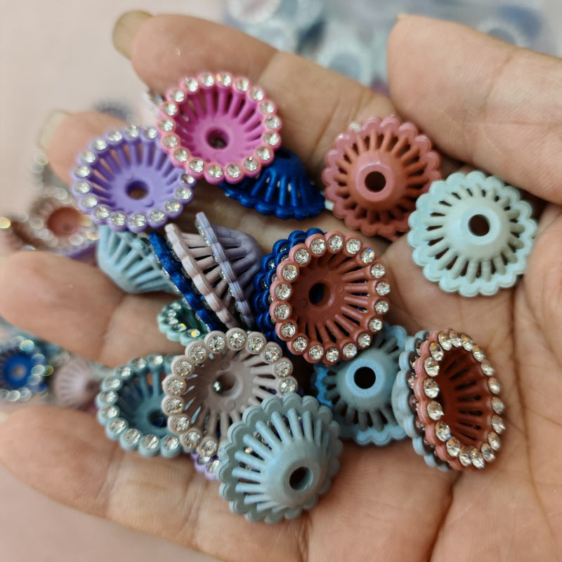 Acrylic Bowl Flower Rhinestone Spacer Beads 25mm 100pcs 4