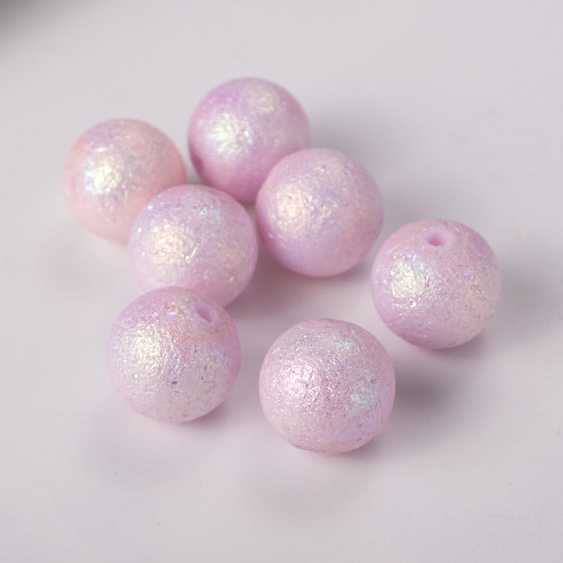 Frosted Acrylic Beads 16mm Cream Imitation Pearl Wrinkled 50pcs 4