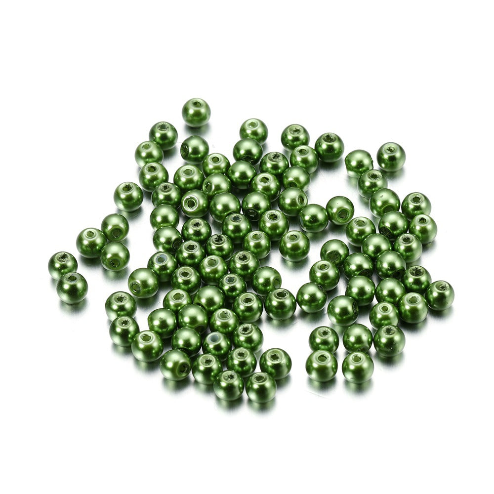 Pearl Glass Beads 8mm Imitation Smooth Glossy Mixed Colors 100pcs 13