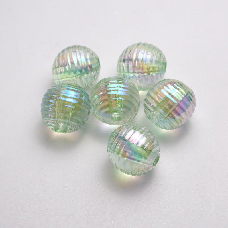 Transparent Plating Round Acrylic Beads 16mm Screw Thread 50pcs 6