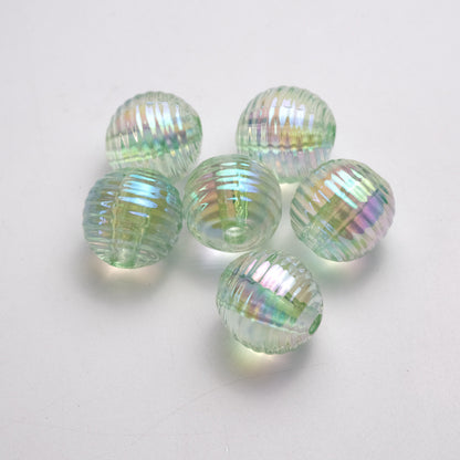 Transparent Plating Round Acrylic Beads 16mm Screw Thread 50pcs 6