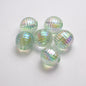 Transparent Plating Round Acrylic Beads 16mm Screw Thread 50pcs 6