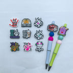 Silicone Focal Beads Halloween Skeleton Hand Cheeky Phrase 20pcs