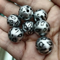 Plating Round Acrylic Beads 16mm Metallic Leopard Print 100pcs 2