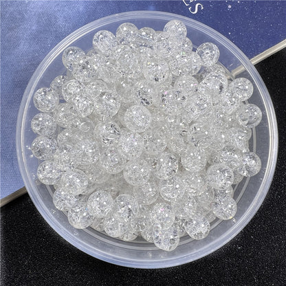 Crackle Flower Glass Beads 8mm Soft Purple Blue Gradient 3 Strands 17