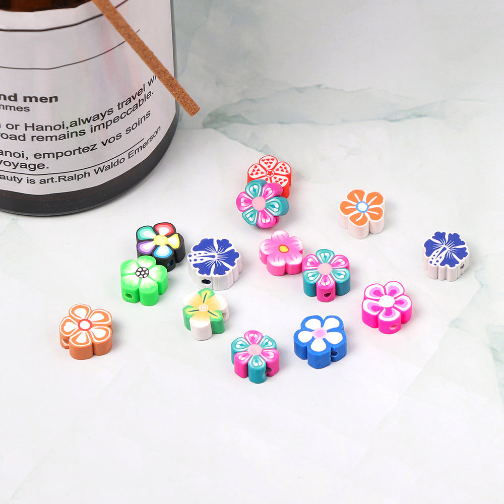 Flower Clay Beads 4 10mm Colorful Daisy Polymer 100pcs 4