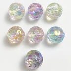 Transparent Football Faceted Acrylic Beads 14-16mm UV Plating 50pcs 3