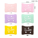 Silicone 3D Focal Beads Macaron Color Candy Sweet Embossed Text 20Pcs 2