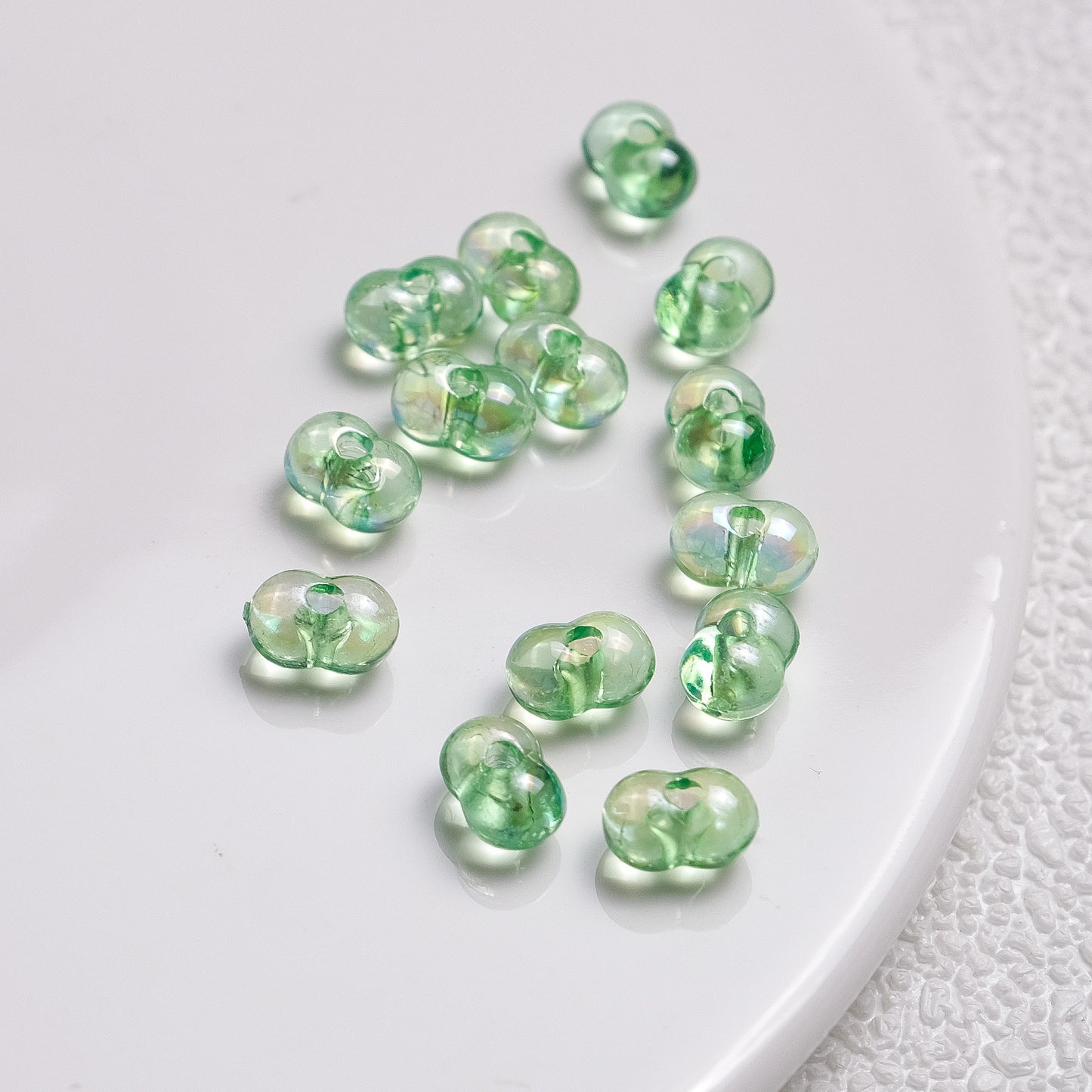Acrylic Peanut Spacer Beads 8mm High Transparency Plating 100pcs 6