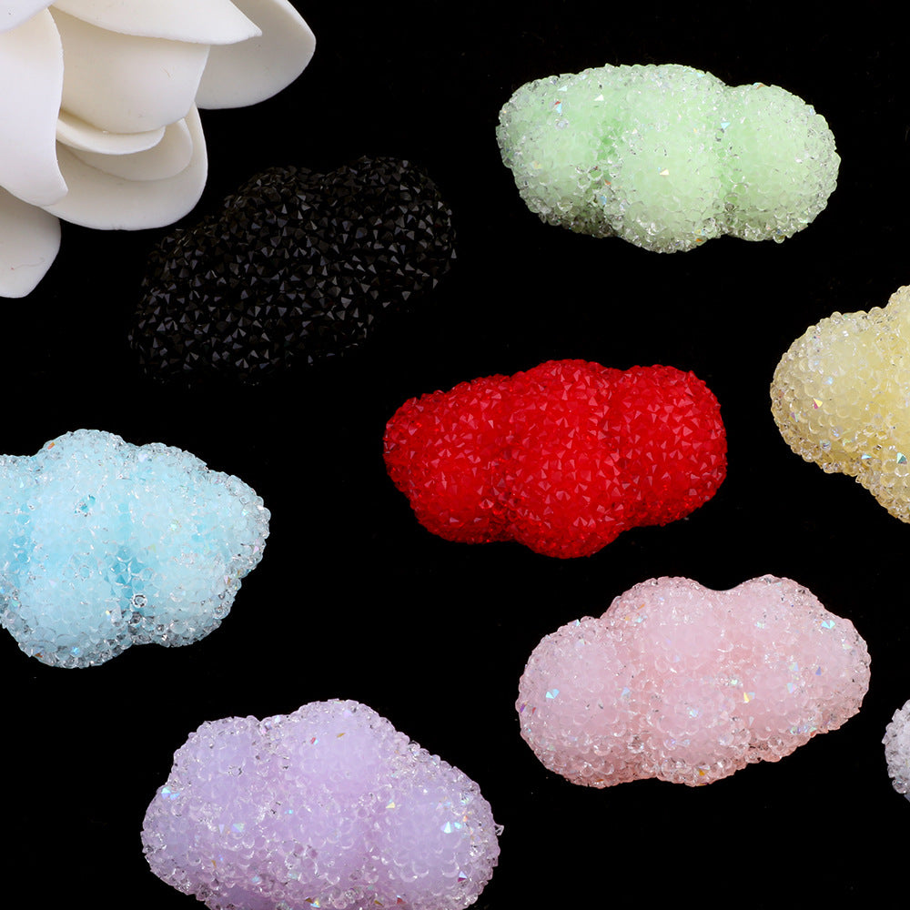 Granulated Sugar Texture Cloud Resin Beads 35mm 2pcs 3