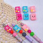 Silicone 3D Focal Beads Kindergarten Smiley Flower Book Spiral Binding 20pcs 2