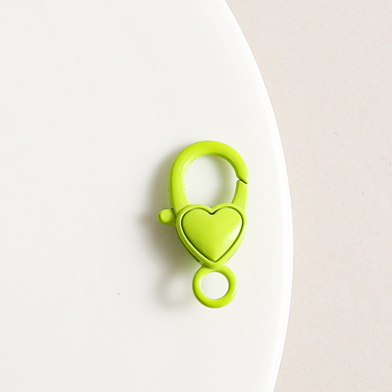 Zinc Alloy Heart Buckle Keychain Clasps 26mm Colorful 20pcs 14