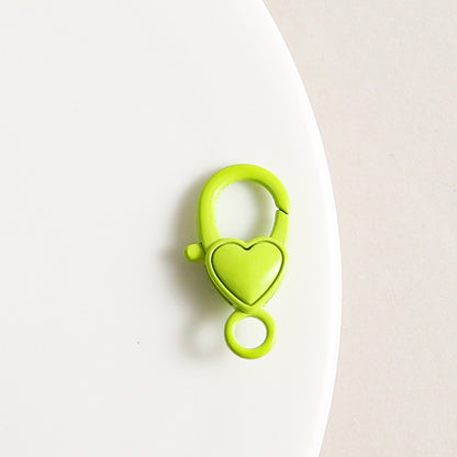 Zinc Alloy Heart Buckle Keychain Clasps 26mm Colorful 20pcs 14