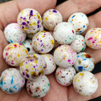 Spray Painted Acrylic Beads 16mm Colorful Speckled Splash 100pcs 4