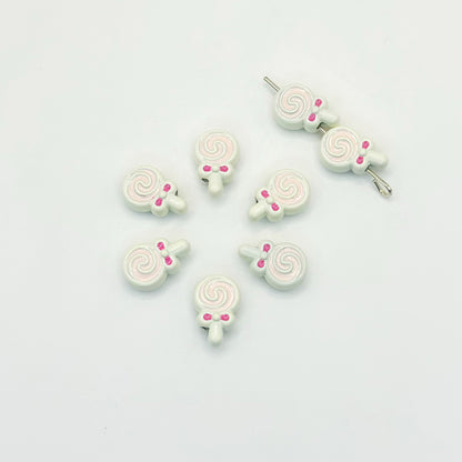 Lollipop Metal Beads 12mm Painted Alloy 10pcs 10