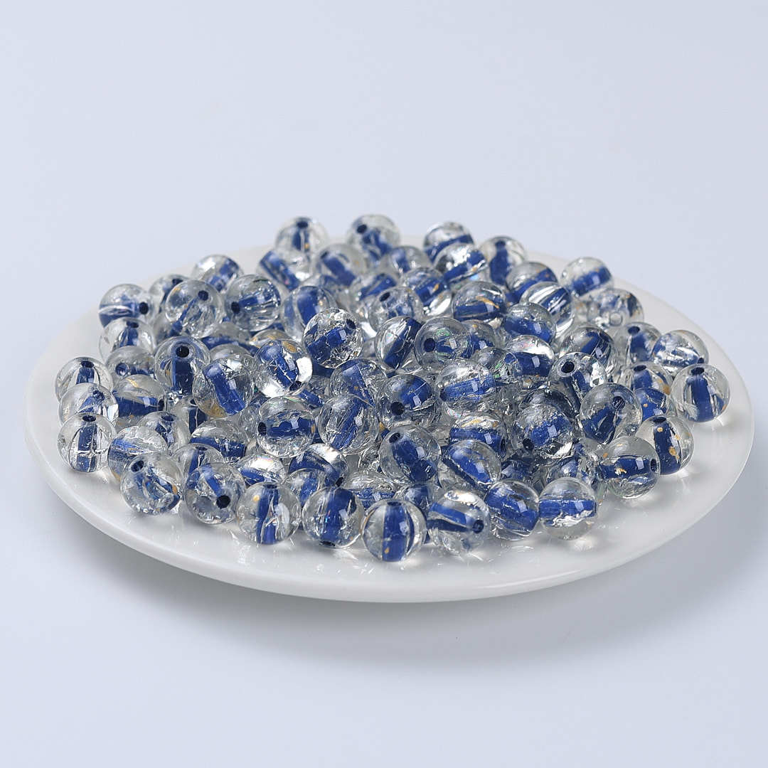 Clear Dyed Core Round Glass Beads 10mm Assorted Colors 40pcs 5