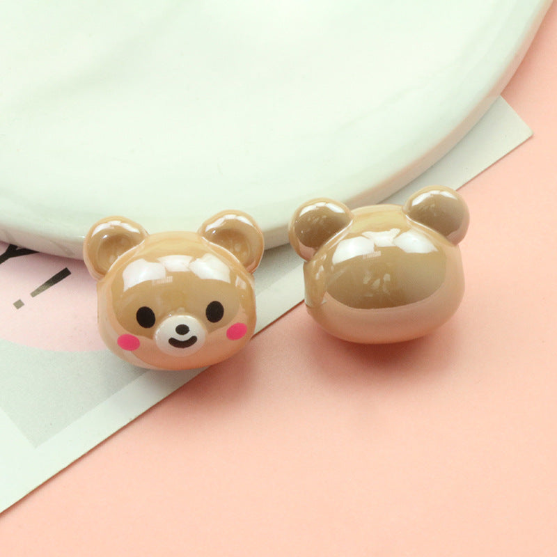 Hand Painted Bear Rabbit Star Acrylic Beads 17-20mm Single Piece 4