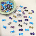 Leopard Print Bow Acrylic Beads 20mm Colorful Mixed 50pcs 4