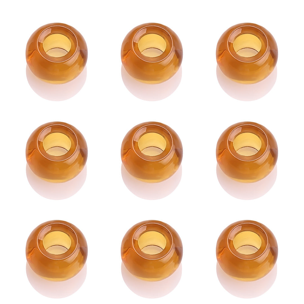 Glass Spacer Beads 14mm Colorful Smooth Large Hole 20pcs 13