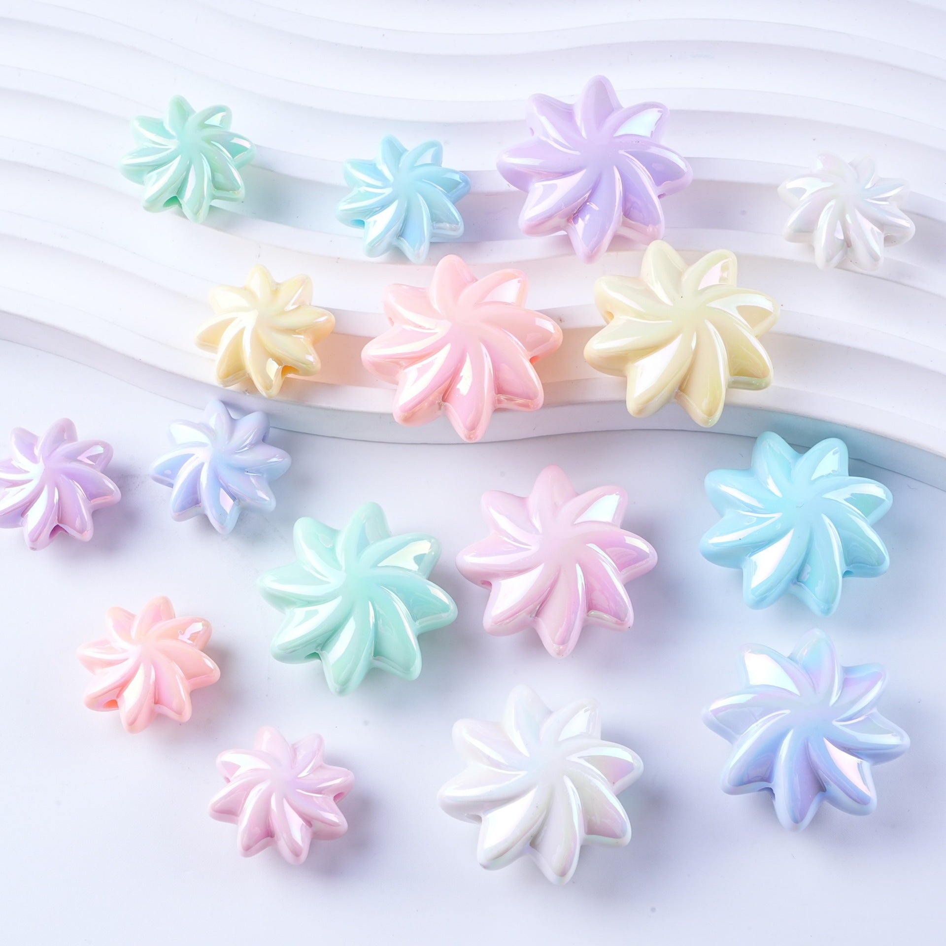 Plating Whirlwind Cookie Acrylic Beads 20mm 27mm Solid Colors 50pcs