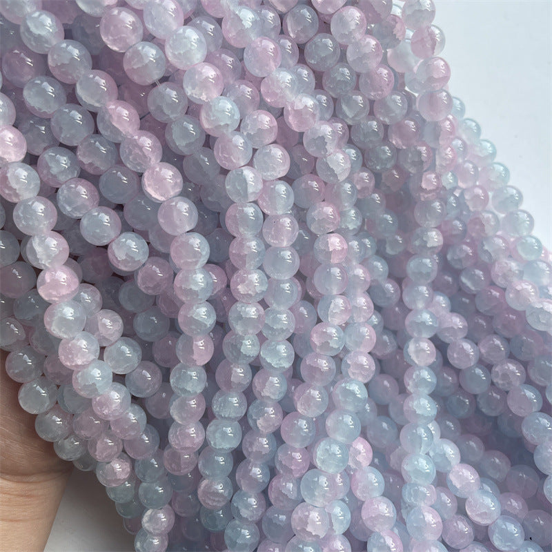Crackle Round Glass Beads 8mm Dual Color Soft Pastel 200pcs 7