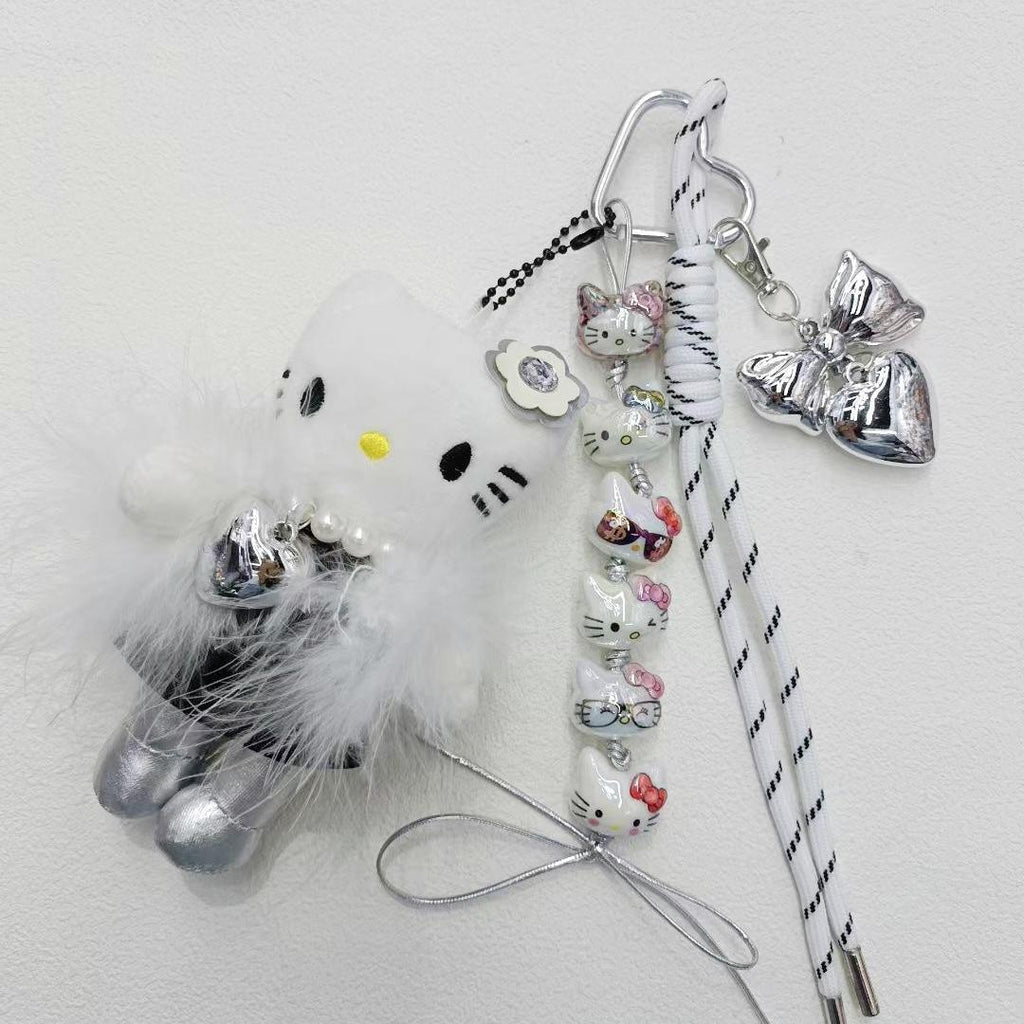 UV Plating Hello Kitty Acrylic Beads 20x22.5x17mm Glossy 5pcs 3