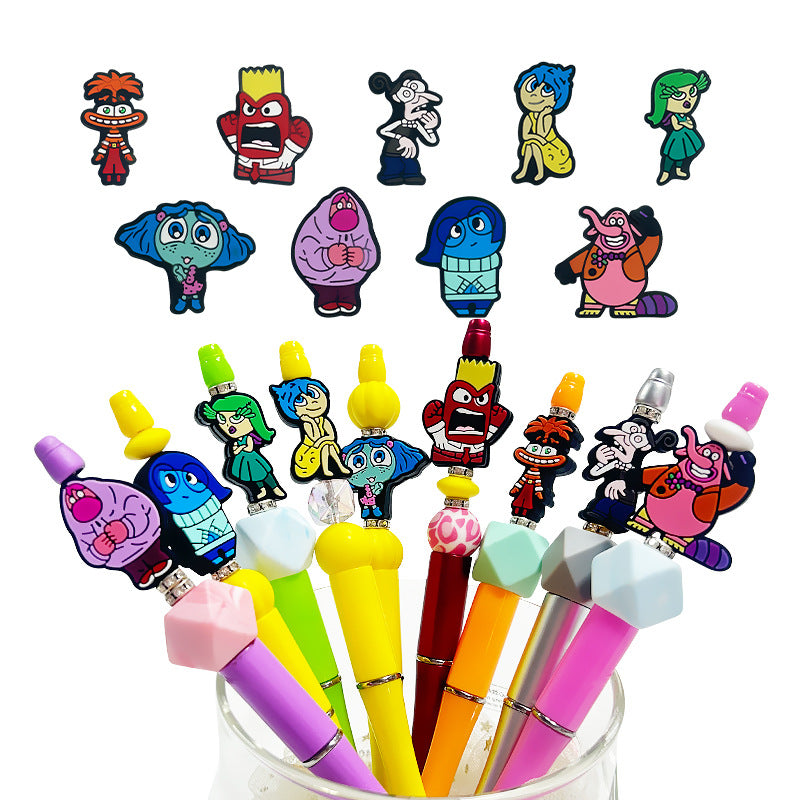 Silicone Focal Beads Inside Out Character Bold Colorful Cartoon 3