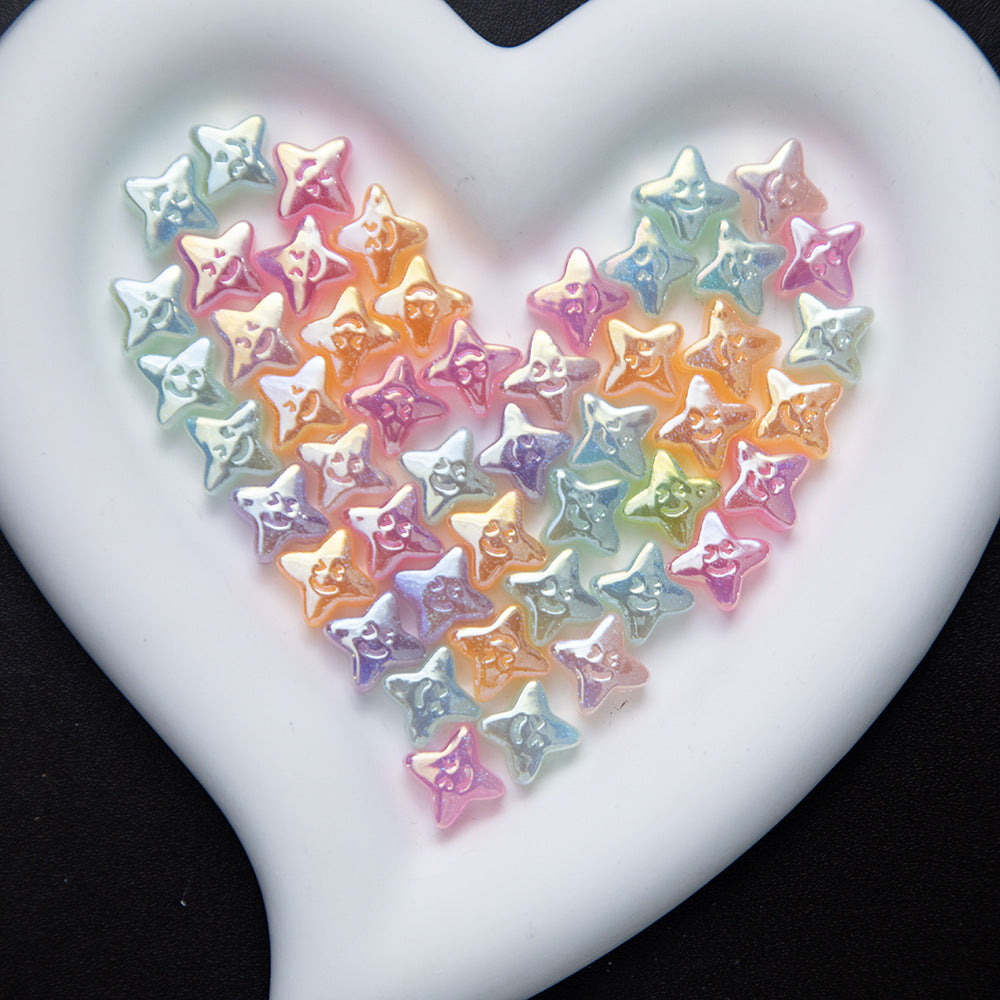 Plating Smiley Clover Resin Beads 14x15mm Pastel Mixed Colors 20pcs 6