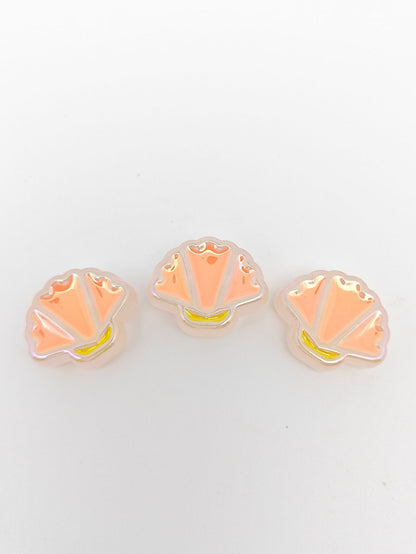 Glow Scallop Acrylic Beads 24mm Pastel Luminescent 50pcs 16