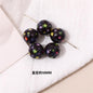 Japanese Vintage Showa Printed Resin Beads 10/12mm Glossy Floral 15pcs 17