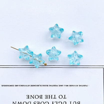 Transparent Star Acrylic Beads 11mm Chunky Pastel Mixed Colors 60pcs 8