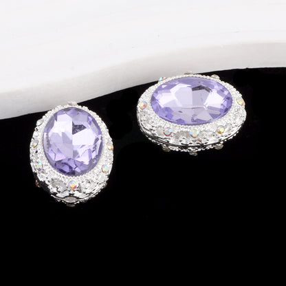 Double-Sided Heart Rhinestone Beads 22mm Alloy Encrusted 10pcs 18