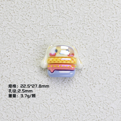 Sanrio Series Burger Resin Beads Glossy Pastel Colors 20pcs 9
