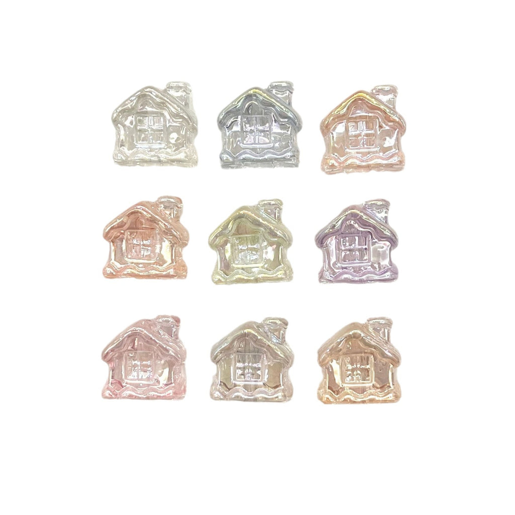 Transparent Snow House Acrylic Beads 20mm Assorted Colors 10pcs 5