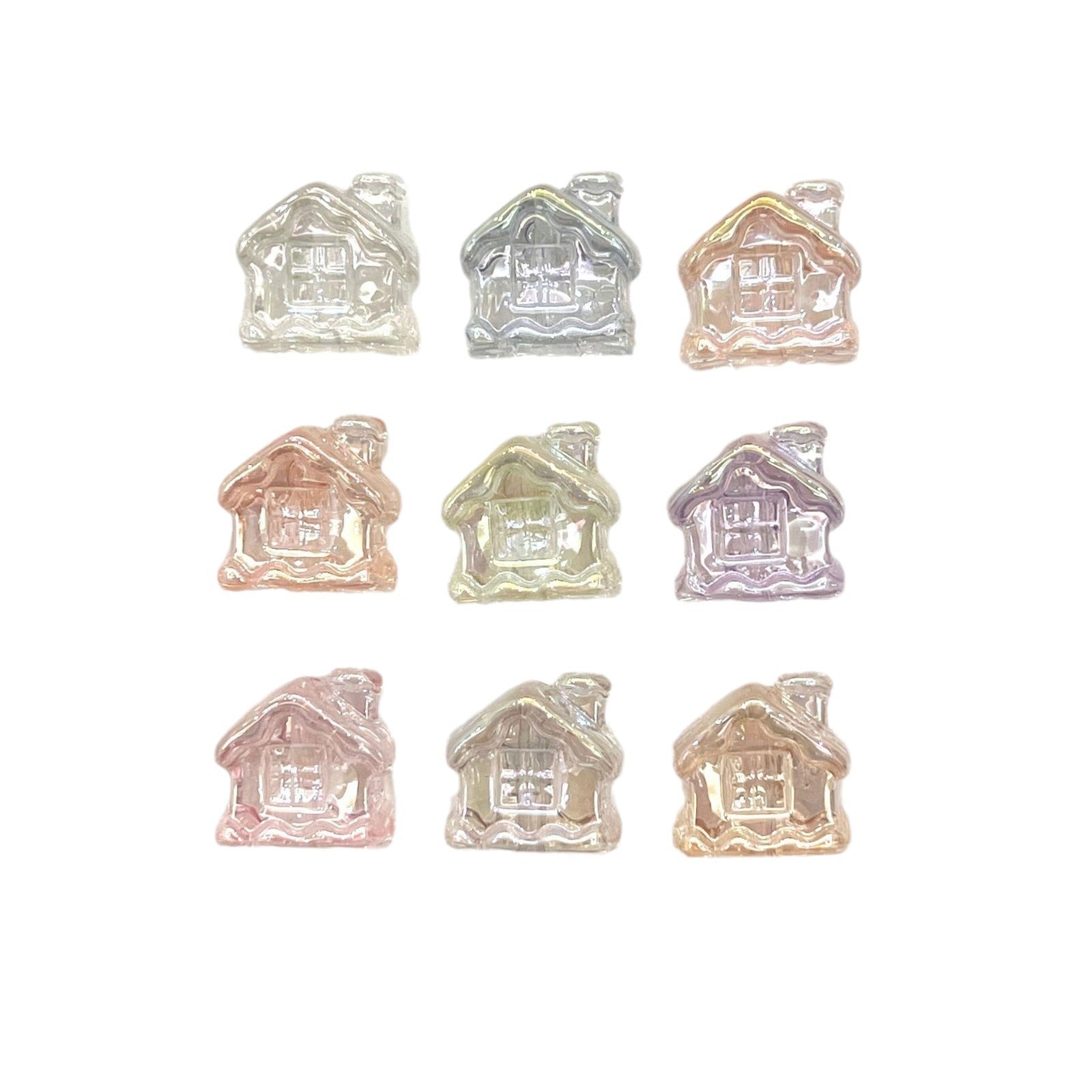 Transparent Snow House Acrylic Beads 20mm Assorted Colors 10pcs 5