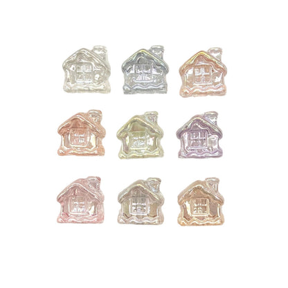 Transparent Snow House Acrylic Beads 20mm Assorted Colors 10pcs 5