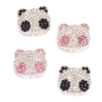 Panda Rhinestone Beads 22mm Clear Black Pink Alloy Encrusted 6pcs 5