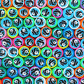 Flat Clay Beads 10mm Cute Panda Pattern Colorful Halo 100pcs