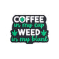 Silicone Focal Beads Green Leaves Bold Text Coffee 420 Design 20pcs 6